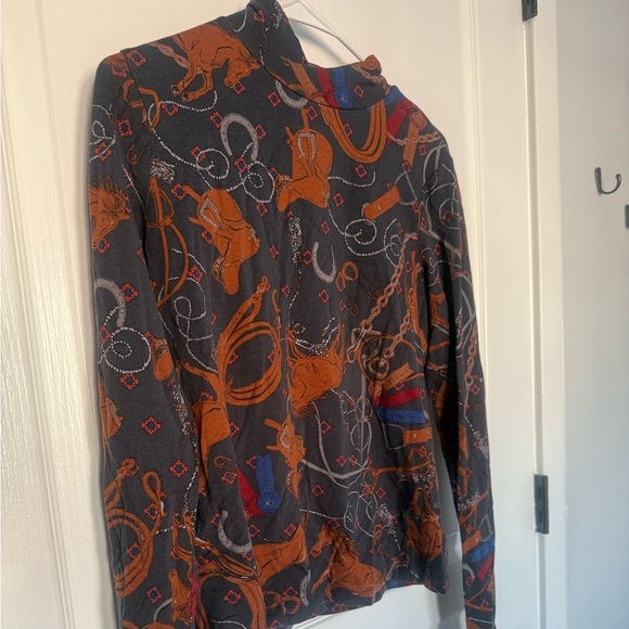 Anthropologie Adventurer Horses Mock Neck Top - Picture 4 of 10